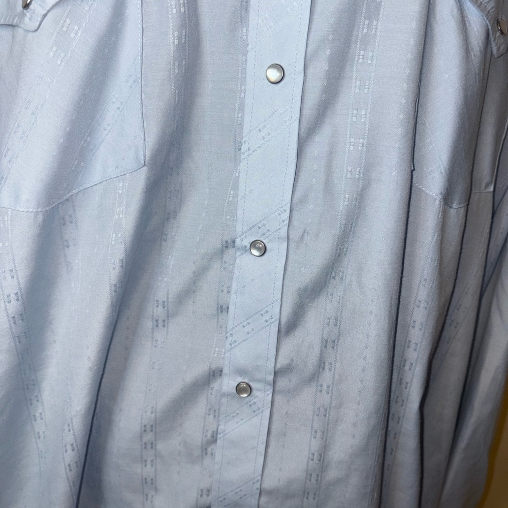 Vintage Western Blue Pearl Snap Shirt XLT - Picture 6 of 9